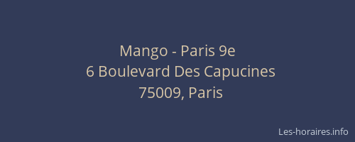 Mango - Paris 9e