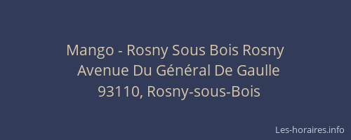 Mango - Rosny Sous Bois Rosny