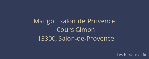 Mango - Salon-de-Provence
