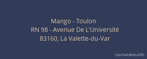 Mango - Toulon