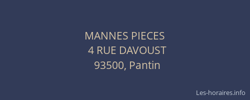 MANNES PIECES