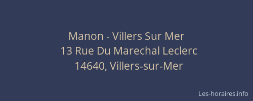 Manon - Villers Sur Mer