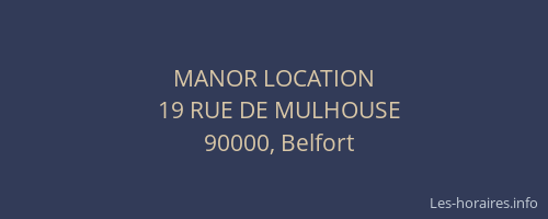 MANOR LOCATION