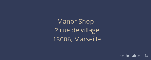 Manor Shop