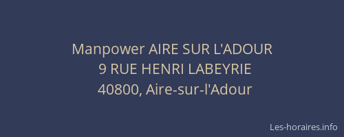 Manpower AIRE SUR L'ADOUR