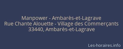 Manpower - Ambarès-et-Lagrave