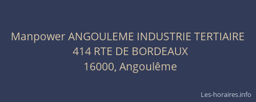 Manpower ANGOULEME INDUSTRIE TERTIAIRE