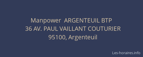 Manpower  ARGENTEUIL BTP