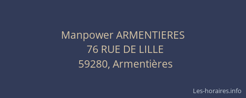 Manpower ARMENTIERES