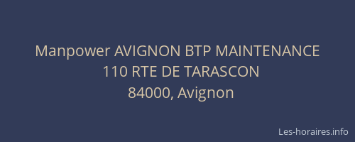 Manpower AVIGNON BTP MAINTENANCE