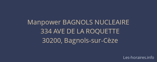 Manpower BAGNOLS NUCLEAIRE