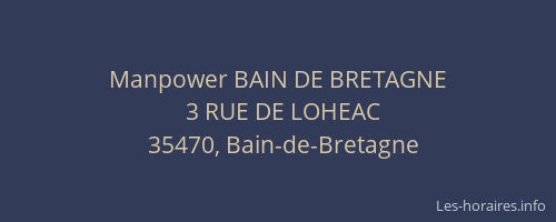 Manpower BAIN DE BRETAGNE