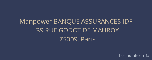 Manpower BANQUE ASSURANCES IDF