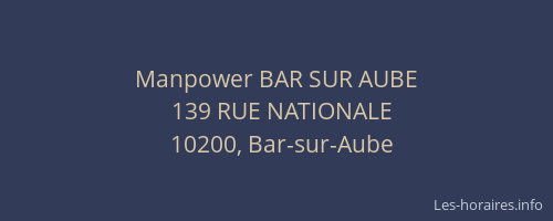Manpower BAR SUR AUBE