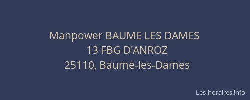 Manpower BAUME LES DAMES