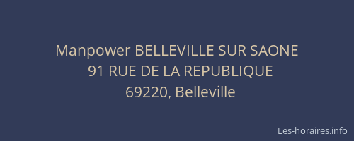 Manpower BELLEVILLE SUR SAONE