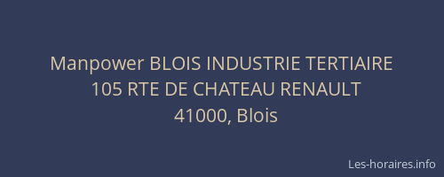 Manpower BLOIS INDUSTRIE TERTIAIRE