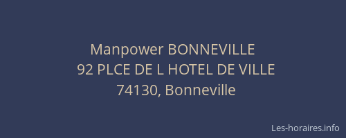 Manpower BONNEVILLE