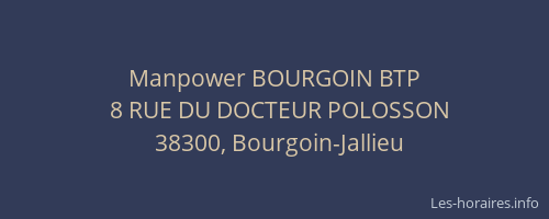 Manpower BOURGOIN BTP
