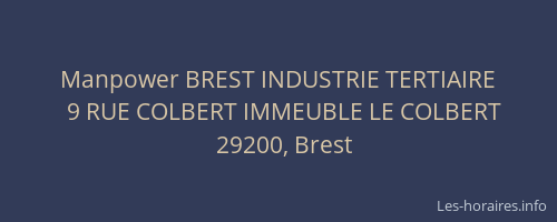 Manpower BREST INDUSTRIE TERTIAIRE