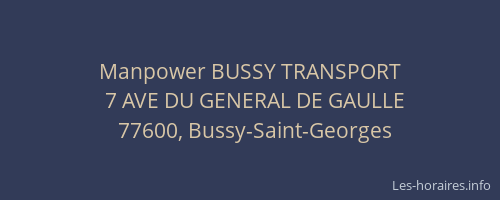 Manpower BUSSY TRANSPORT