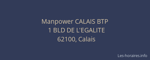 Manpower CALAIS BTP