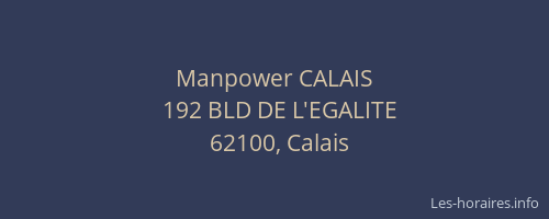 Manpower CALAIS