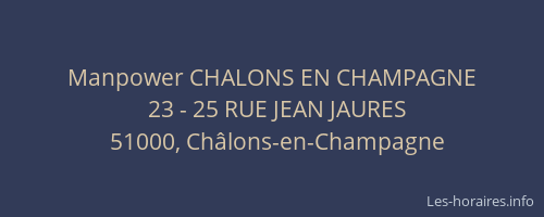 Manpower CHALONS EN CHAMPAGNE