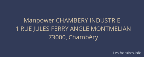 Manpower CHAMBERY INDUSTRIE