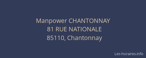 Manpower CHANTONNAY
