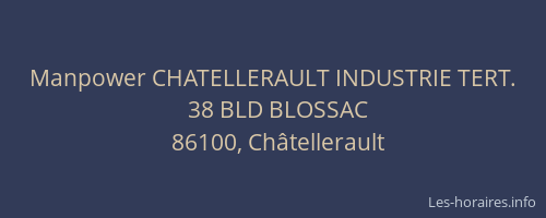 Manpower CHATELLERAULT INDUSTRIE TERT.