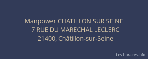 Manpower CHATILLON SUR SEINE