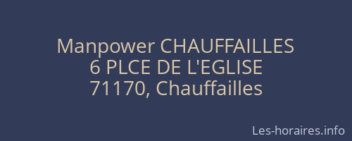 Manpower CHAUFFAILLES