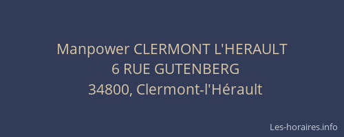 Manpower CLERMONT L'HERAULT