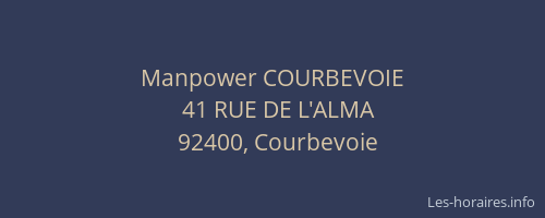 Manpower COURBEVOIE