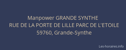 Manpower GRANDE SYNTHE