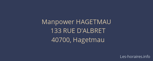 Manpower HAGETMAU