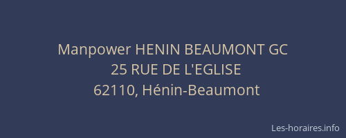 Manpower HENIN BEAUMONT GC