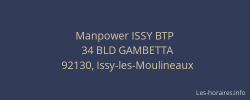 Manpower ISSY BTP