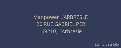 Manpower L'ARBRESLE