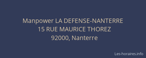 Manpower LA DEFENSE-NANTERRE
