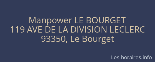 Manpower LE BOURGET