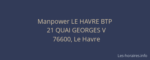 Manpower LE HAVRE BTP