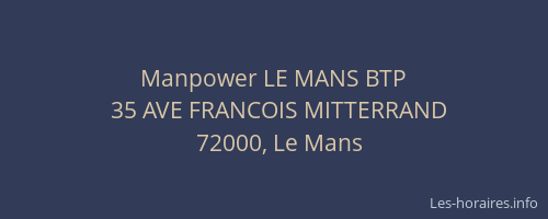 Manpower LE MANS BTP