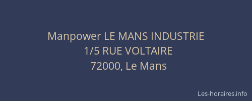 Manpower LE MANS INDUSTRIE