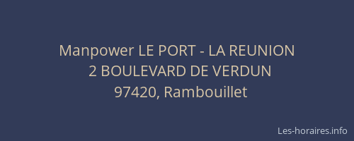 Manpower LE PORT - LA REUNION