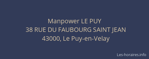 Manpower LE PUY
