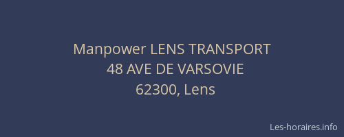 Manpower LENS TRANSPORT