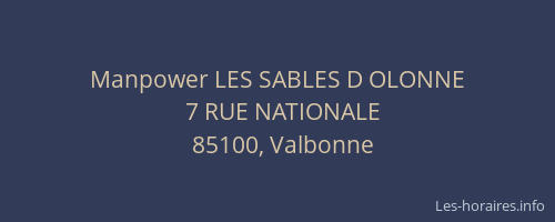 Manpower LES SABLES D OLONNE