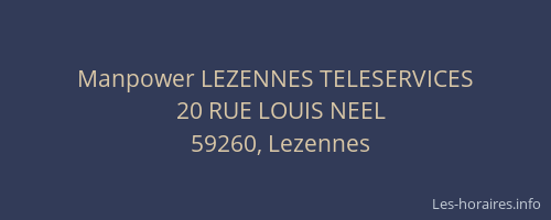 Manpower LEZENNES TELESERVICES
